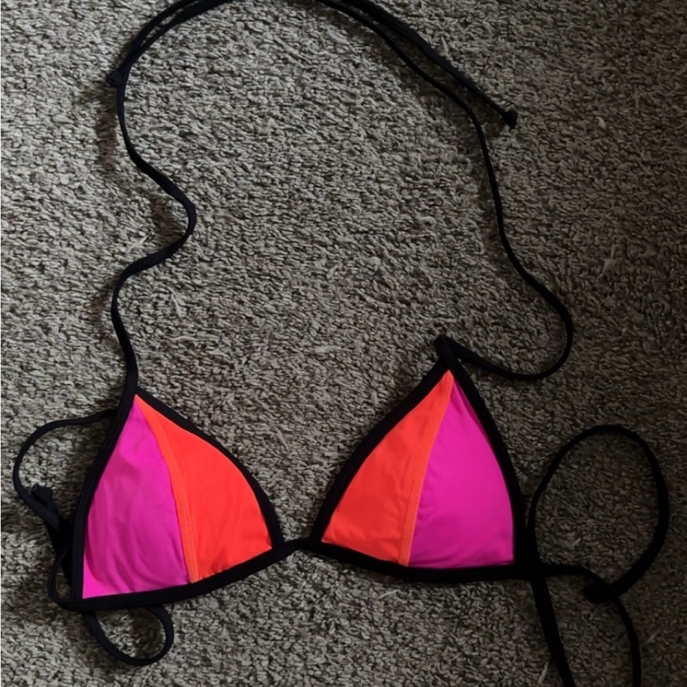 PINK Victoria's Secret Neon Pink and Orange Bikini Top